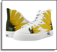 Swag Lit & On Fire Wildflower High Top Sneakers ZIPZ®  Designed by Island Art Bocas for Yotigo